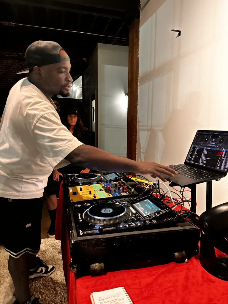 DJ O demonstrating CDJ setup on Pioneer CDJ-2000s at ButterflyZ Tech Day in Atlanta